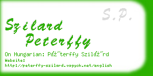 szilard peterffy business card